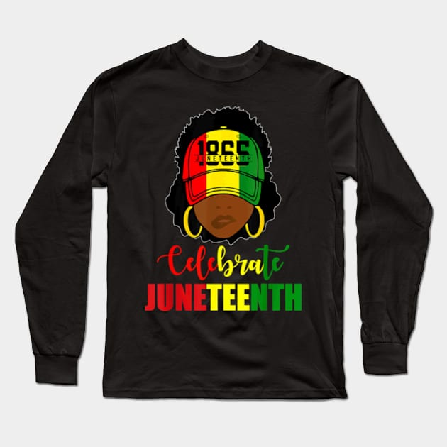 Juneteenth Tshirt Women Loc'd Hair Remembering My Ancestors T-Shirt Long Sleeve T-Shirt by Madridek Deleosw